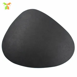 Black irregular leather placemat heat resistant oil proof waterproof table mat for dining room table
