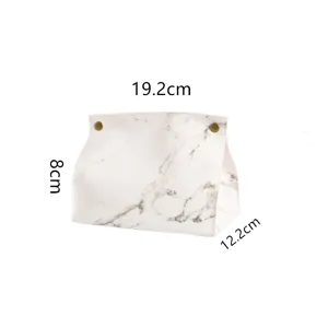 Noords marmer patroon PU leer tissue doos houder servet container voor huis decoratie