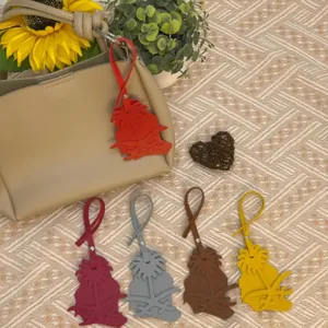 Ensemble de pendentifs carte palmier dattier en cuir sac décoration auto design multicolore