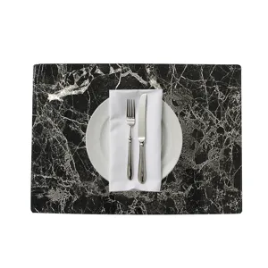 Tovaglietta in Pelle PU Stile Nordico Impermeabile Termoresistente Motivo Marmo Tappetino per Tavolo da Pranzo Decorazione