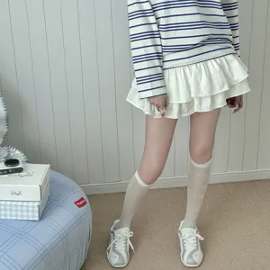 Atmungsaktive Mesh Wadenstrümpfe für Damen, dünne lange Socken im Sommer perfekt kombinierbar.