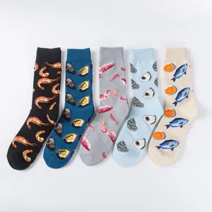 Unisex Fashion Casual Crew Socks Novelty Seafood Cartoon Printed Cotton Socks Για Άνδρες Και Γυναίκες Καθημερινή Χρήση
