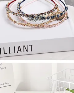 Glänzende Strass dünne Haarreifen elegante süße Kristall Kopfbedeckung für Alltag Party