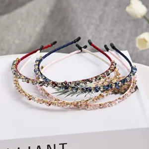 Retro Hong Kong Stil Kristall Strass Haarreif für Damen Süßer und Eleganter Haarreif