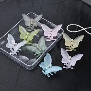 Acrylic Butterfly Hair Claw Solid Color Frosted Matte Hair Clip Elegant Hair Accessories For Women And Girls Styling