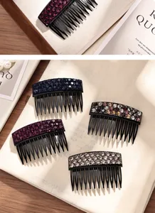 Peineta de estrás para el pelo de mujer clip de flequillo lateral accesorio cristal