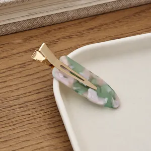 Acetate drop duckbill hair clip green pink geometric bangs clip stylish hair accessories