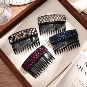 Juego de peine para el cabello con pedrería de cristal pinza elegante para mujer