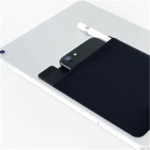 Pochette de rangement adhésive pour tablette, étui élastique en lycra pour téléphone et stylet.