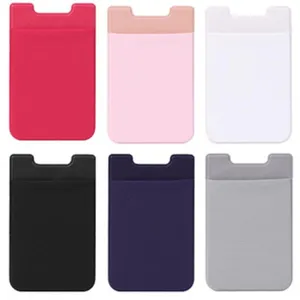 Portacarte adesivo per telefono in tessuto Lycra tasca posteriore doppio slot set