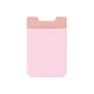 Portacarte per cellulare a U tasca adesiva elastica in lycra portafoglio rosa per smartphone