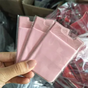 Portacarte rosa in Lycra per cellulare tasca posteriore adesiva elastica carte