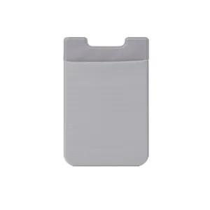 Portacarte elastico grigio in Lycra per cellulare adesivo tasca retro smartphone.