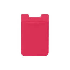 Portacarte elastico a U in tessuto Lycra, tasca adesiva posteriore per carte e monete.