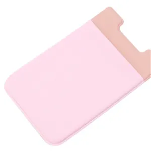 Portacarte adesivo in lycra elastica forma U per tasca posteriore di smartphone rosa
