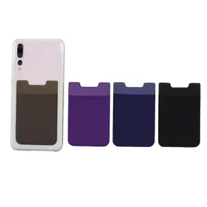 Tasca porta carte elastica in tessuto Lycra per telefono, portafoglio adesivo per retro.