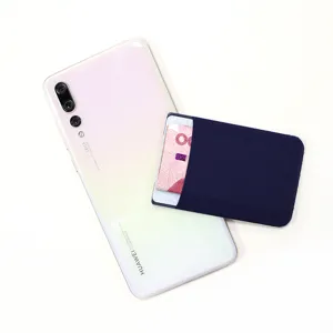 Portacarte elastico in Lycra per cellulare, adesivo posteriore per carte e documenti.