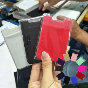 Portacarte per Telefono in Tessuto Lycra Tasca per Portafoglio Adesiva Elastica per Smartphone ID Carta di Credito Accessori Minimalisti