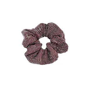 Lussuoso elastico per capelli con strass brillanti bordeaux fermacapelli per coda di cavallo donna