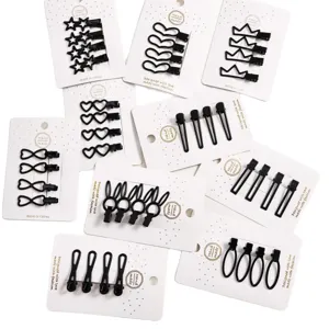 Black hair clips set cute hairpin duckbill clips side clips for women and girls
