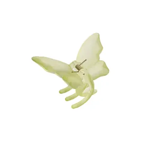 Matte acrylic butterfly hair claw clip, elegant green hair accessory for women and girls.
