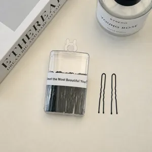 Black Metal U-Shaped Hairpins Bobby Pins Wave Hair Clips Boxed Hair Styling Tools For Women Hair Accessories