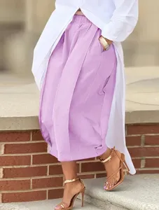 Casual solid color wide leg cropped pants for women comfortable daily fashion style