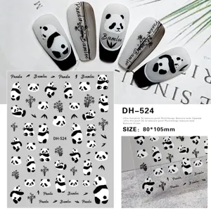 3D cute panda bamboo nail art stickers self-adhesive decal manicure accessories DH-524