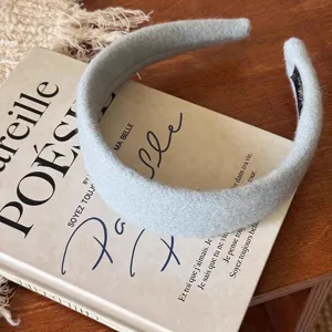 Französischer eleganter breiter Wollfilz Haarreif einfarbig schlichter Haarschmuck für Alltag