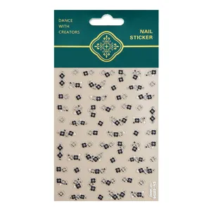 5D embossed silver little wild flower nail stickers, exquisite detail view for DIY manicures.