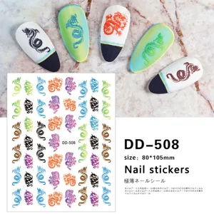 3D Chinese dragon nail art stickers self-adhesive nail decors 80x105mm manicure supplies