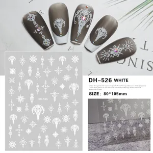 3D Adhesive Nail Art Stickers Geometric Flower Decals Minimalist Design Finger Nail Decoration DIY Manicure