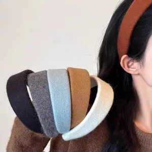 Minimalistisches Wollfilz Breites Stirnband Französisch Elegant Einfarbig Haarreif Lässig Tägliche Haarschmuck Für Damen Kopfbedeckung