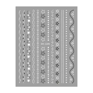 3D Nail Art Stickers Gold Foil Striped Five-Pointed Star Nail Decals Manicure DIY Adhesive Nail Art Decorations