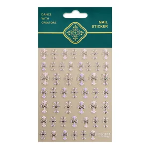Adesivi per unghie con croce argentata goffrata 5D, decalcomanie nail art in stile gotico.