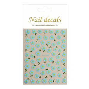 3D blue floral nail stickers decals fashion professional nail art accessories DH-1096 for salon