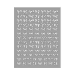 3D Flat Bow Nail Art Stickers Gold Silver Stamping Adhesive Nail Decals For DIY Manicure Salon Nail Decorations