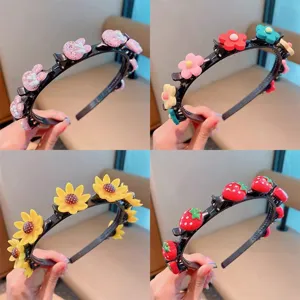 Cute children multi-clip headband sweet girls floral strawberry hair hoop daily hair accessories