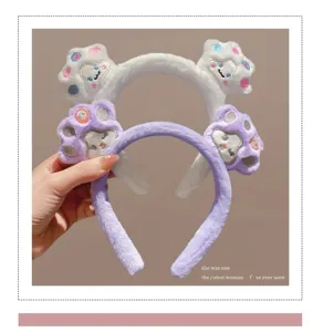 Leuke pluche kattenpoot haarband fluffy dierlijke haarhoepel schattige haaraccessoires