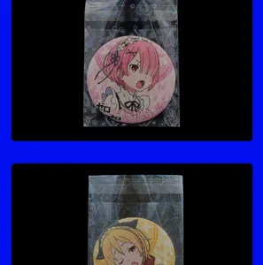 Bolsa de embalaje autoadhesiva OPP para insignia de anime holográfica, funda protectora.