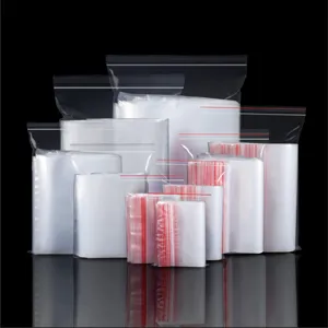 Transparente PE Druckverschlussbeutel Klare Kunststoff Wiederverschließbare Lebensmittel Aufbewahrungsbeutel Strapazierfähige Wiederverwendbare Verpackungsbeutel Mit Reißverschluss