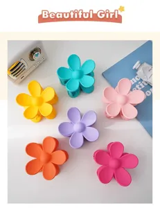Candy color matte flower hair claw clips for women girls cute hair accessories summer styling