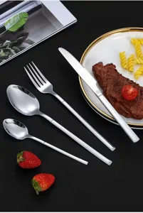 Edelstahl Besteck Set Küche Messer Gabel Löffel 4-teiliges Geschirr Set Detailbild
