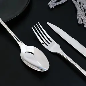 Edles Besteckset Edelstahl Messer Gabel Löffel für Küche Hotel Restaurant Tischdeko.