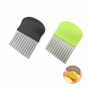 Stainless Steel Wavy Knife Potato Slicer Wave Cutter Kitchen Gadget For French Fries Vegetable Chopper