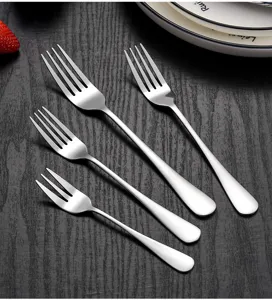 Juego de tenedores de acero inoxidable, cubiertos de cocina duraderos para comida occidental y fruta.