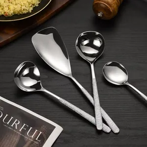 Set di utensili da cucina in acciaio inossidabile elegante cucchiaio da zuppa mestolo casa