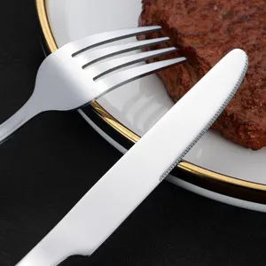 Edelstahl Steakmesser und Gabel Set Geschirr Kueche Esswerkzeug Hauptprodukt Display