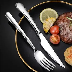 Set di posate in acciaio inossidabile coltello da bistecca e forchetta stoviglie eleganti