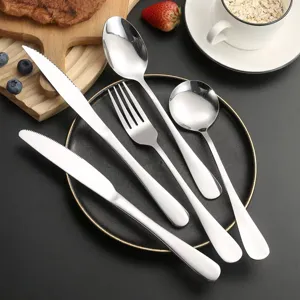 Juego de Cubiertos de Vajilla Occidental de Acero Inoxidable Cuchillo Tenedor Cuchara Pulido Espejo